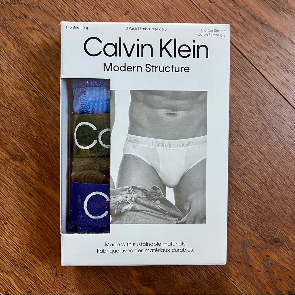 Calvin Klein Modern Structure Hip Briefs - 3 pairs